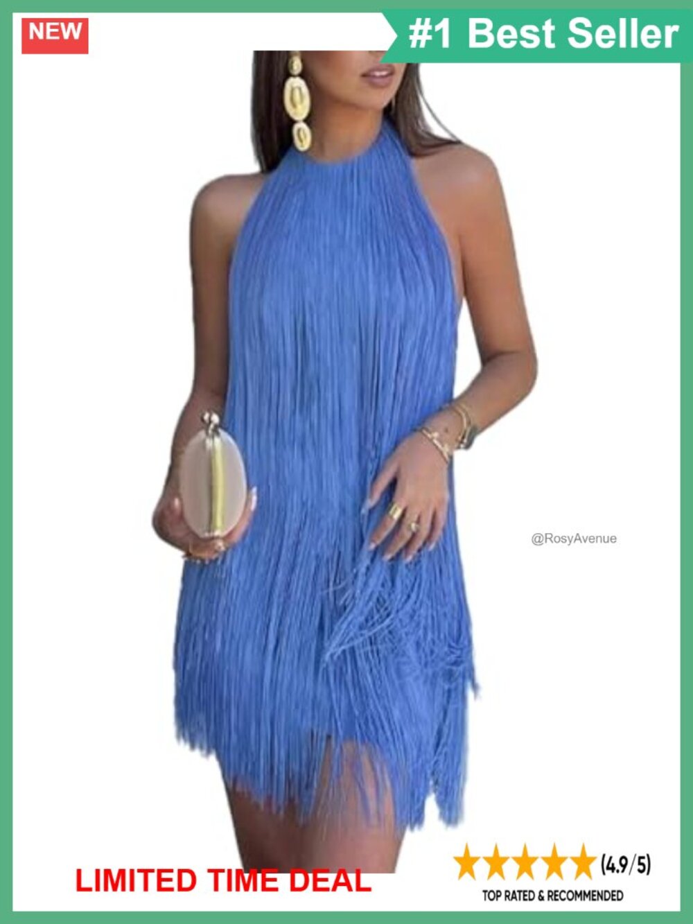 Flapper Dress 20s Gatsby Fringe Mini Polyester Sleeveless Backless Party